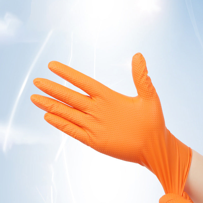 (50 paires)🔥🔥Gants jetables en nitrile avec renfort à motif losange, gants de protection industriels