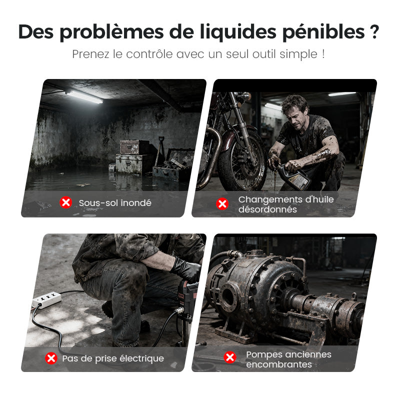 🔈🔈51 % DE RÉDUCTION ! 🔋✨ Ensemble Pompe à Huile et Eau Haute Puissance – Performances Élevées, Portable & Multifonctionnelle 💪