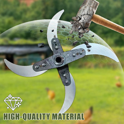 📢📢50% de réduction ! 🔪 Lame de coupe 4 lames pour déchiqueteuse d’herbe – Diamètre ajustable (25-26 cm), acier anti-rouille, installation universelle ! 🌿🚜