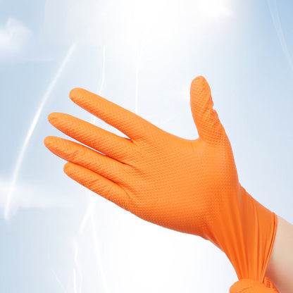 (50 paires)🔥🔥Gants jetables en nitrile avec renfort à motif losange, gants de protection industriels