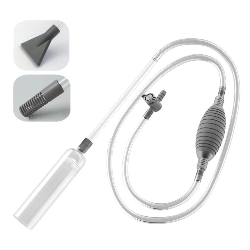 💦Siphon pour Aquarium - Nettoyage Gravier avec Régulation Débit, 2 Têtes Incluses - Sécurisé pour Poissons, Facile à Utiliser🐠