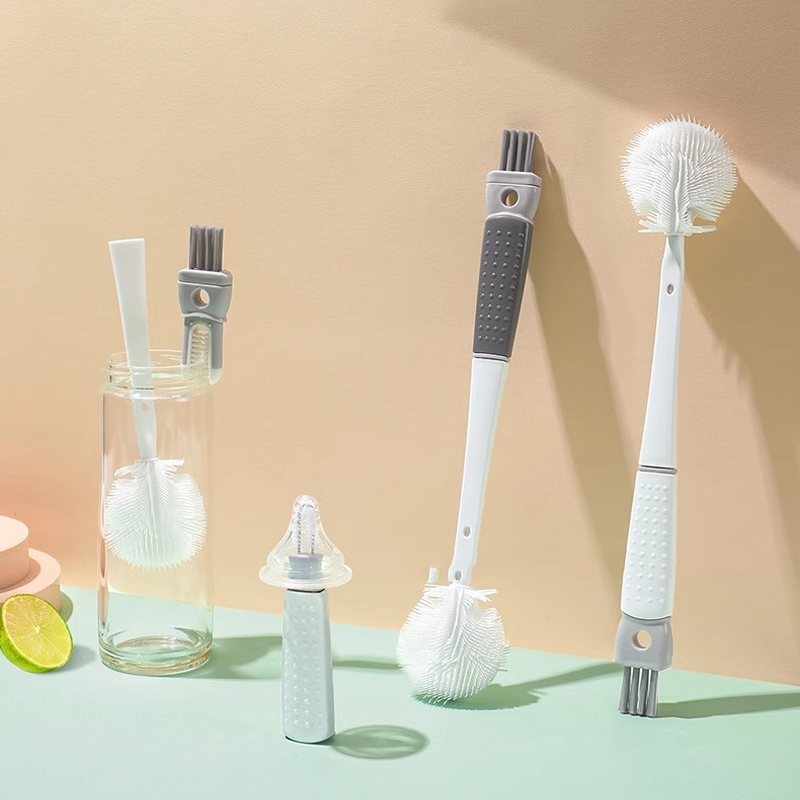 🔥Offre à durée limitée-Brosse de nettoyage en silicone à manche long détachable