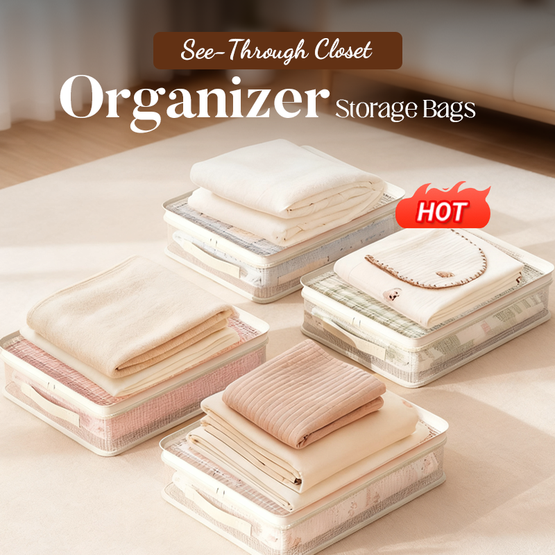 【Qualité Suprême】🌸 Sacs Transparents Renforcés – Poignées solides, protection anti-humidité, idéal pour couettes & vêtements !