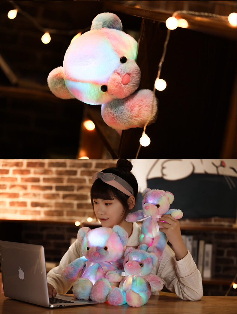 Ours en peluche doux avec lumières LED colorées